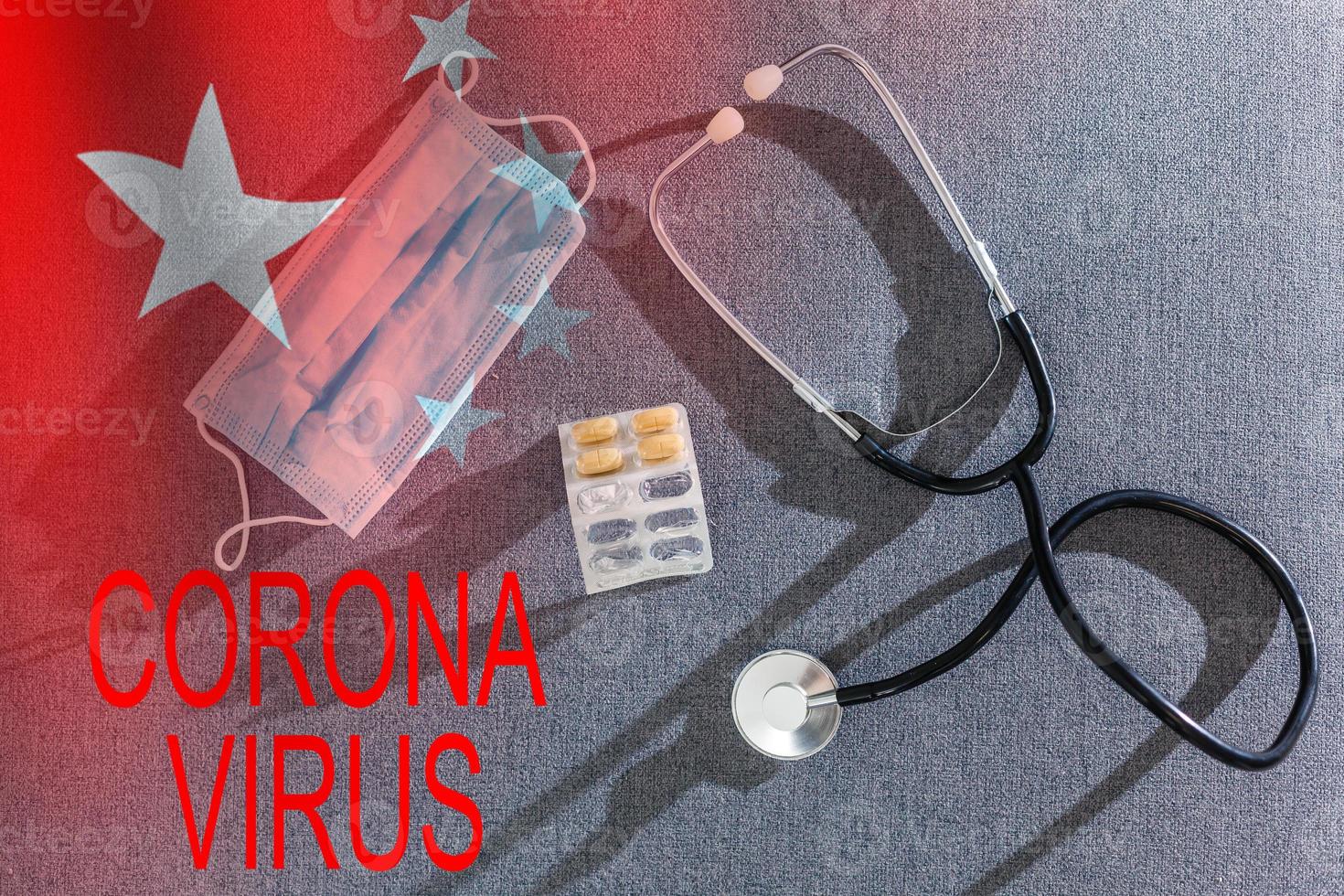 mers-CoV Cinese infezione romanzo corona virus, stetoscopio avvicinamento. foto