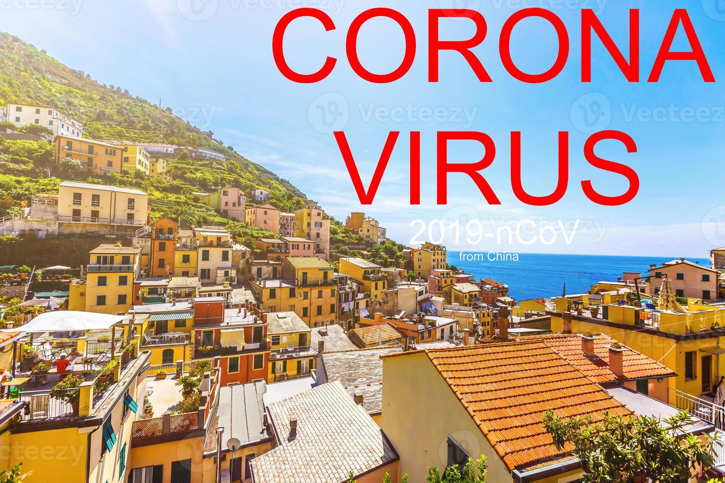 coraonavirus attacco su Cina per Italia concetto. corona virus diffusione su Cina. adesso coronavirus scoppio su Italia foto