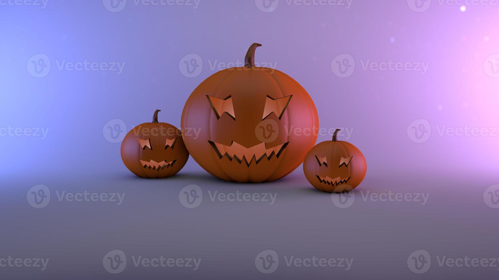 sfondo di Halloween di zucche con uno sfondo blu foto