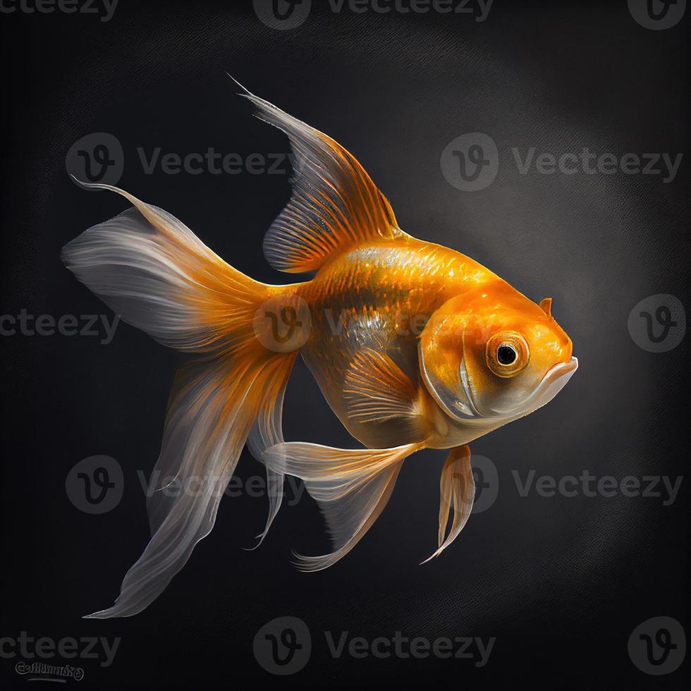 carino pesce rosso nel nero sfondo foto