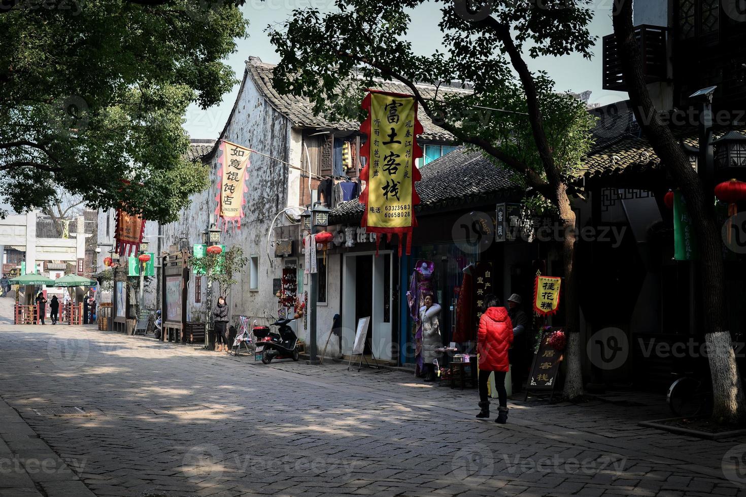 mercato strada nel Wujiang, Suzhou, Cina foto