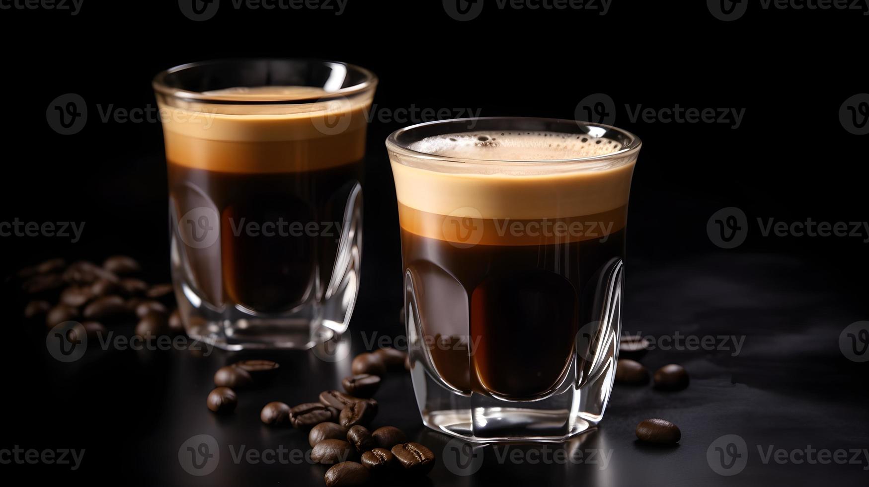 caffè espresso tazze con ricco crema foto