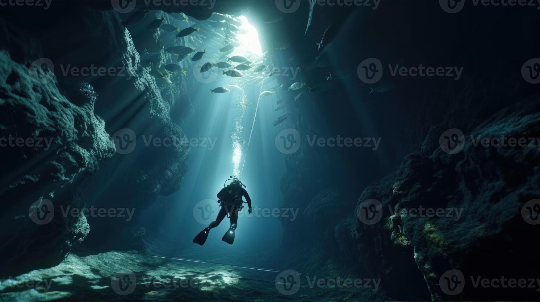 scoprire il meraviglie di il subacqueo mondo autorespiratore tuffatore esplorazione. generativo ai foto