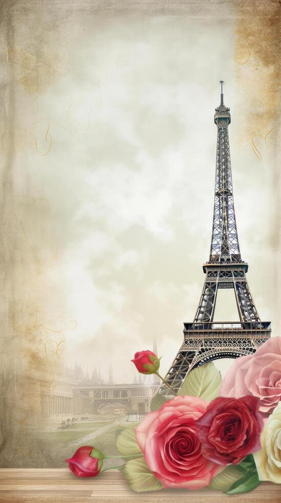 Parigi romantico sfondo. illustrazione generativo ai foto