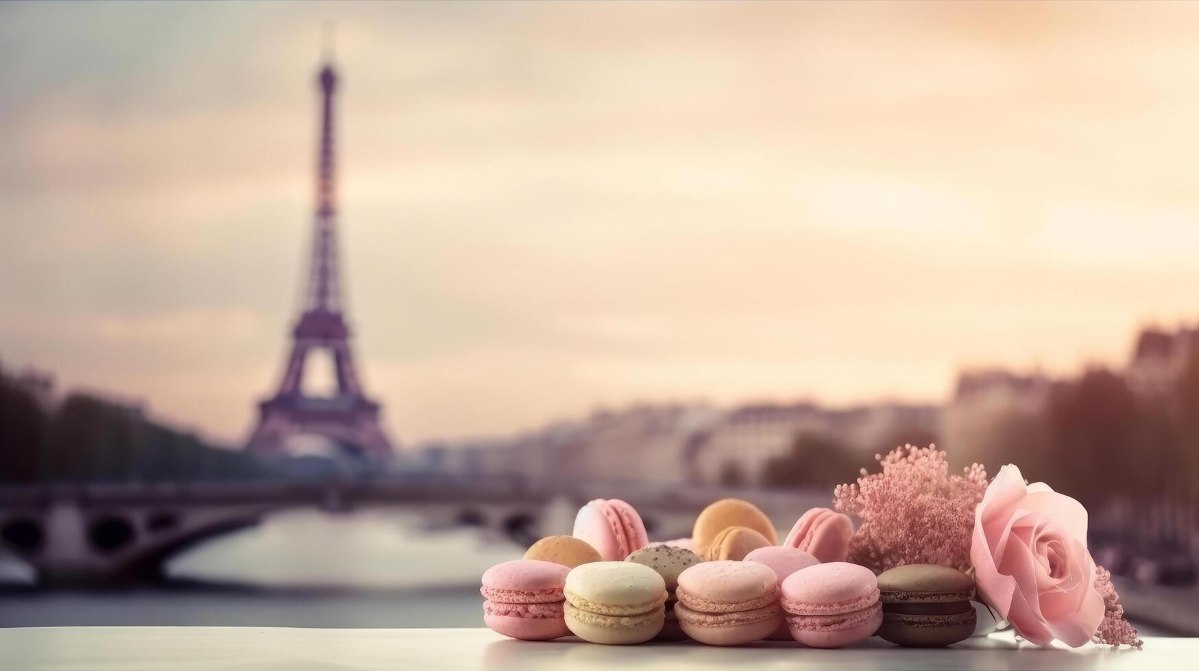Parigi romantico sfondo. illustrazione ai generativo foto