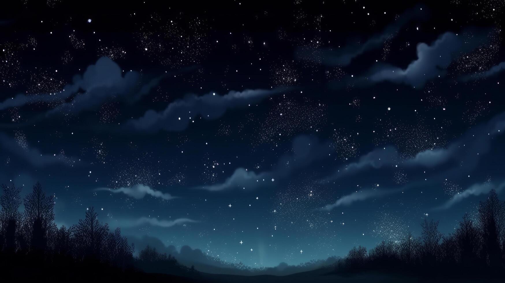 notte cielo con stelle. illustrazione ai generativo foto