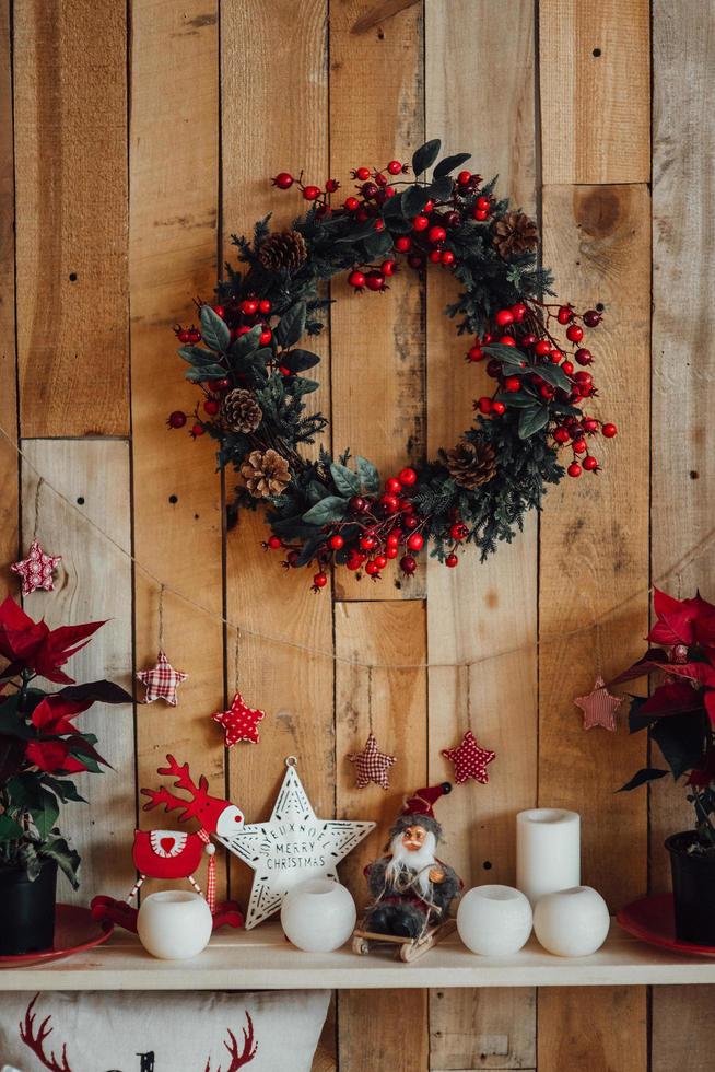 decorazioni festive di capodanno dai colori caldi foto