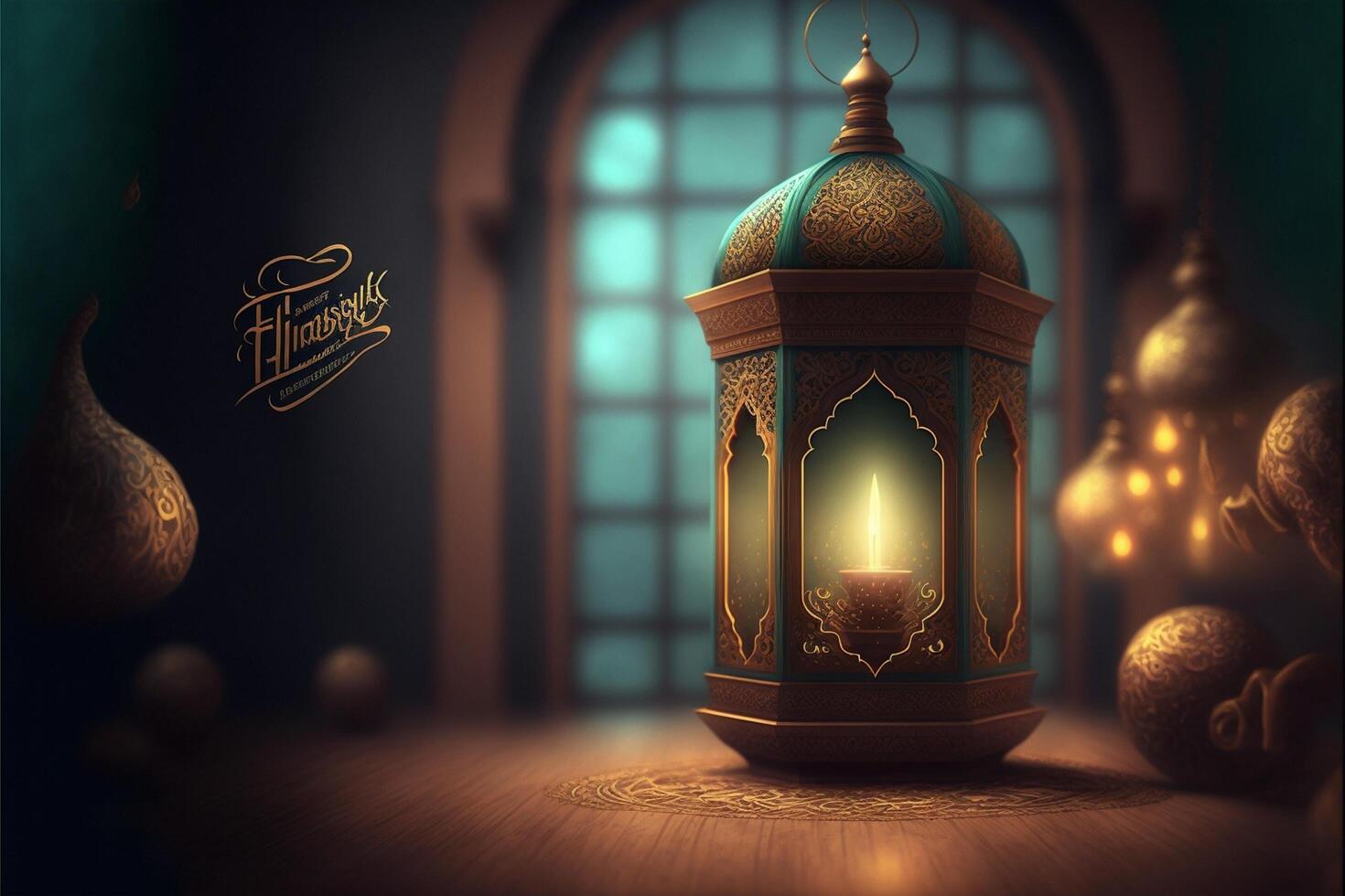 Ramzan mubarak contento Ramadan eid festivo ai generato foto