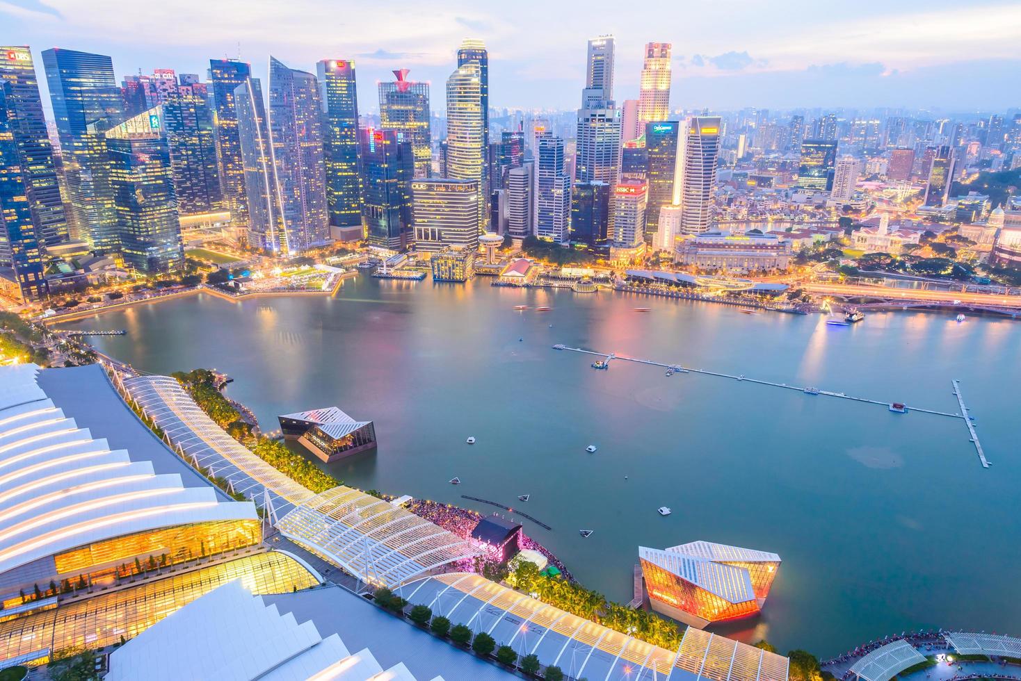 skyline della città di Singapore foto