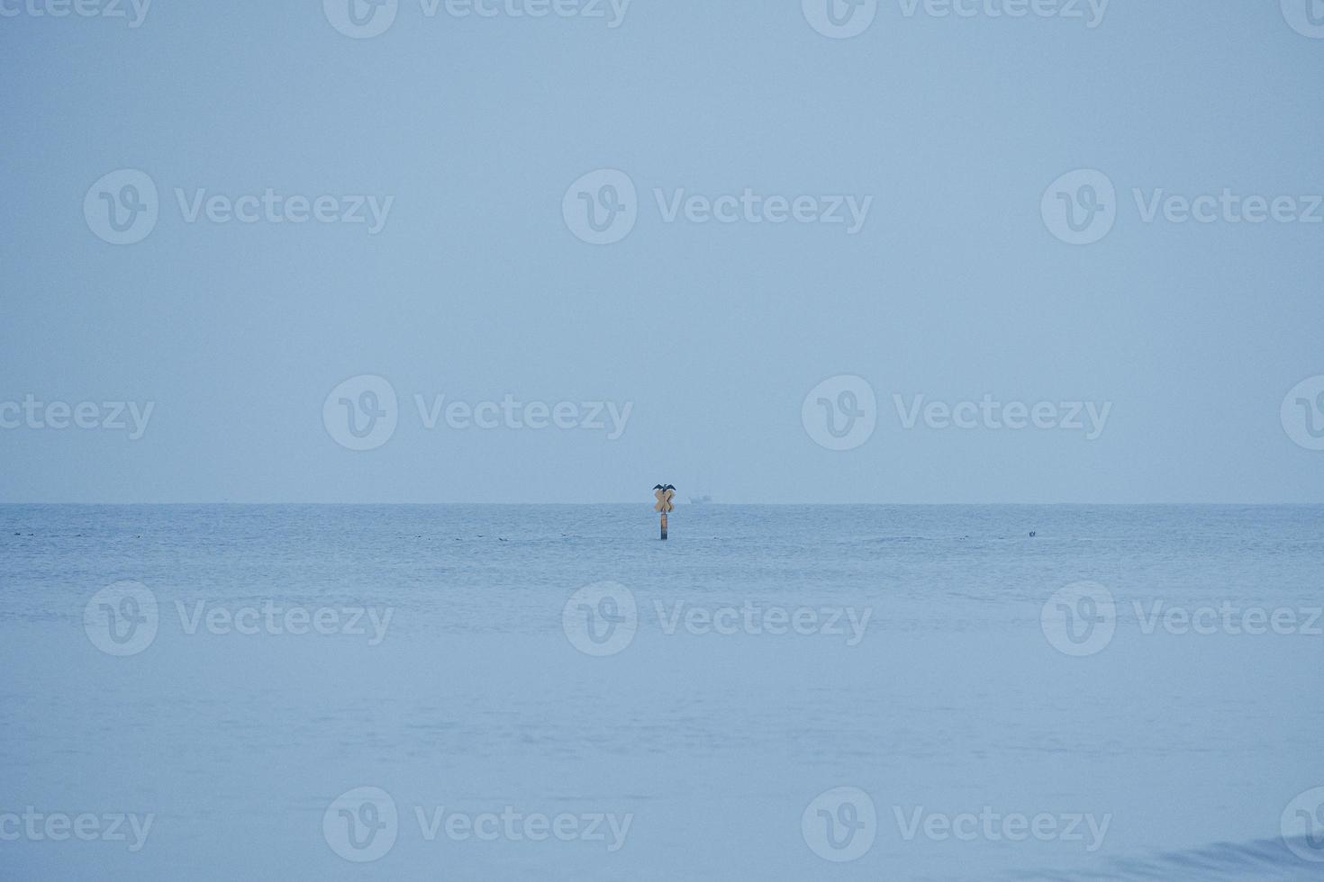 paesaggio di il baltico mare su un' calma grigio freddo giorno nel Polonia foto