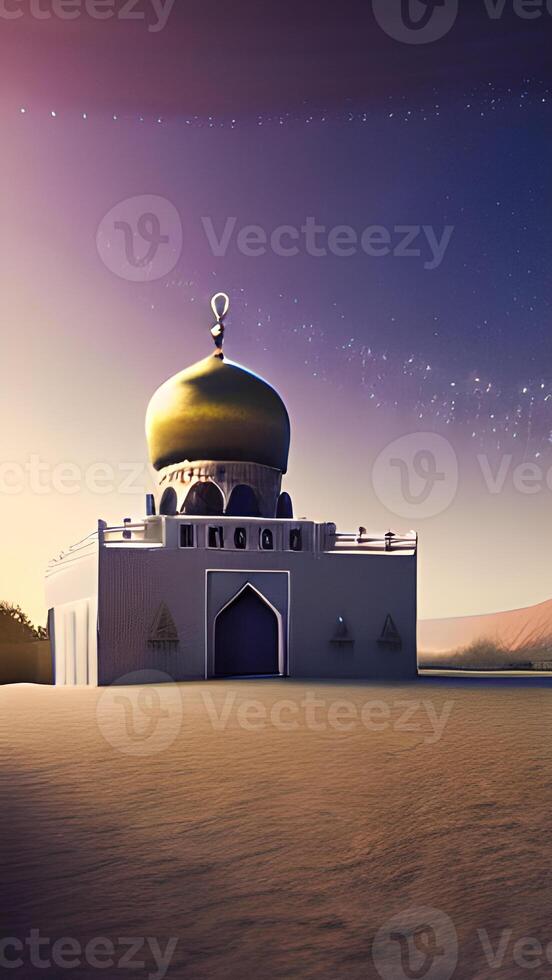 ai generato islamico preghiere moschea Arabo, eid mubarak foto