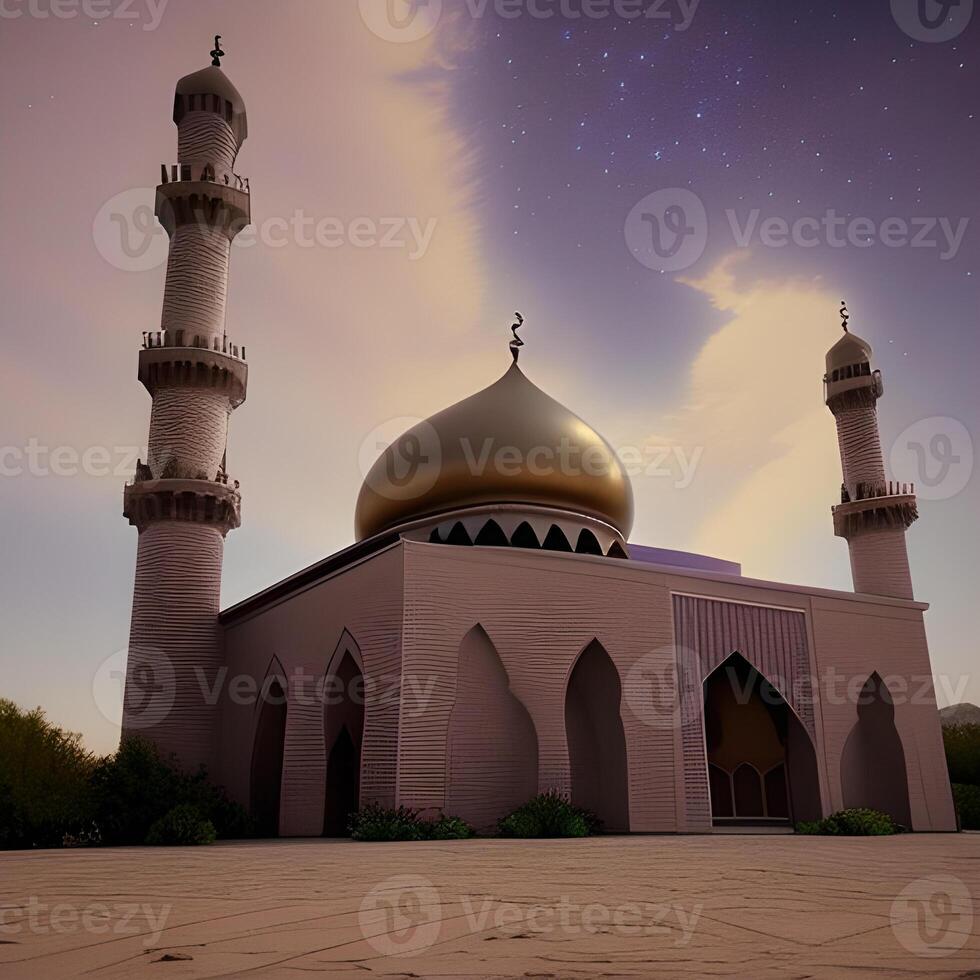 ai generato islamico preghiere moschea Arabo, eid mubarak foto