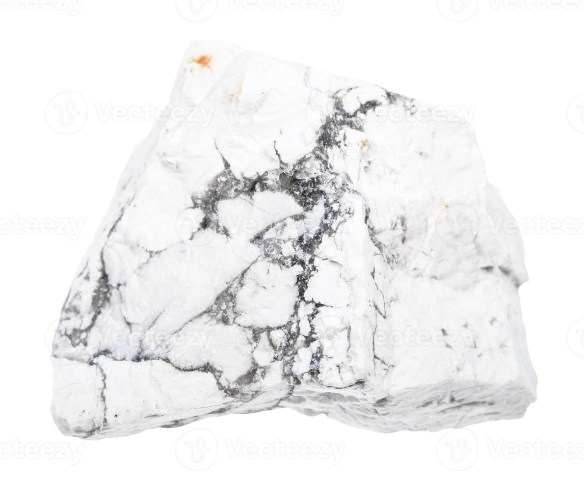 ruvido howlite pietra isolato su bianca foto