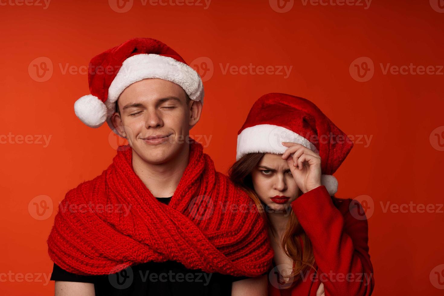 famiglia nel nuovo anni Abiti Natale vacanza isolato sfondo foto