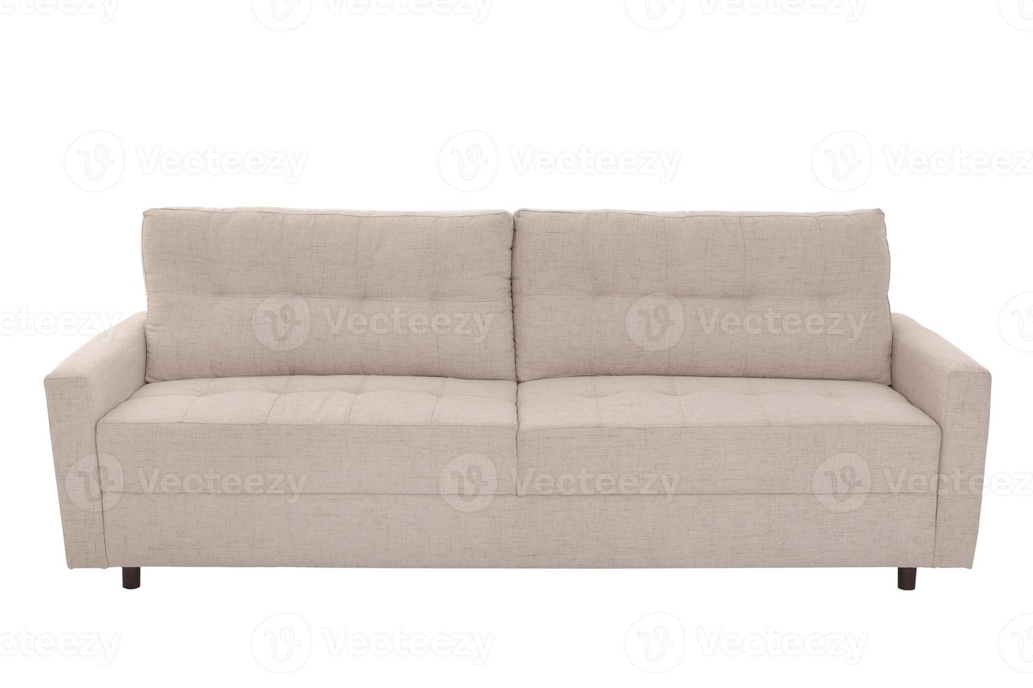 moderno beige pelle scamosciata divano divano isolato foto