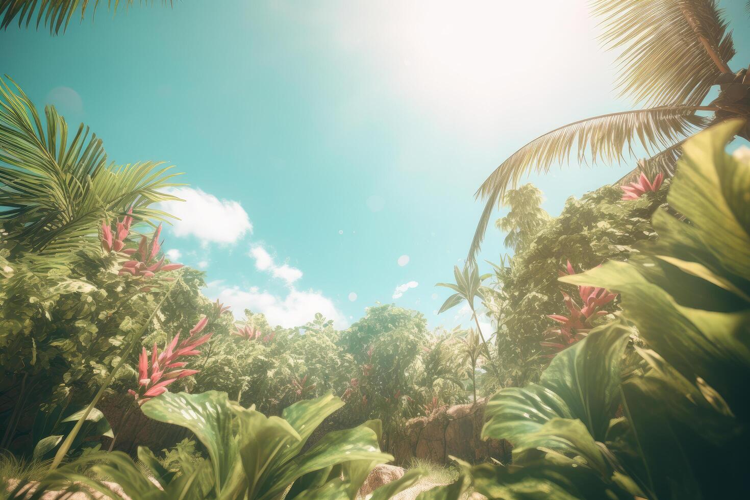 estate tropicale sfondo con copia spazio. illustrazione ai generativo foto