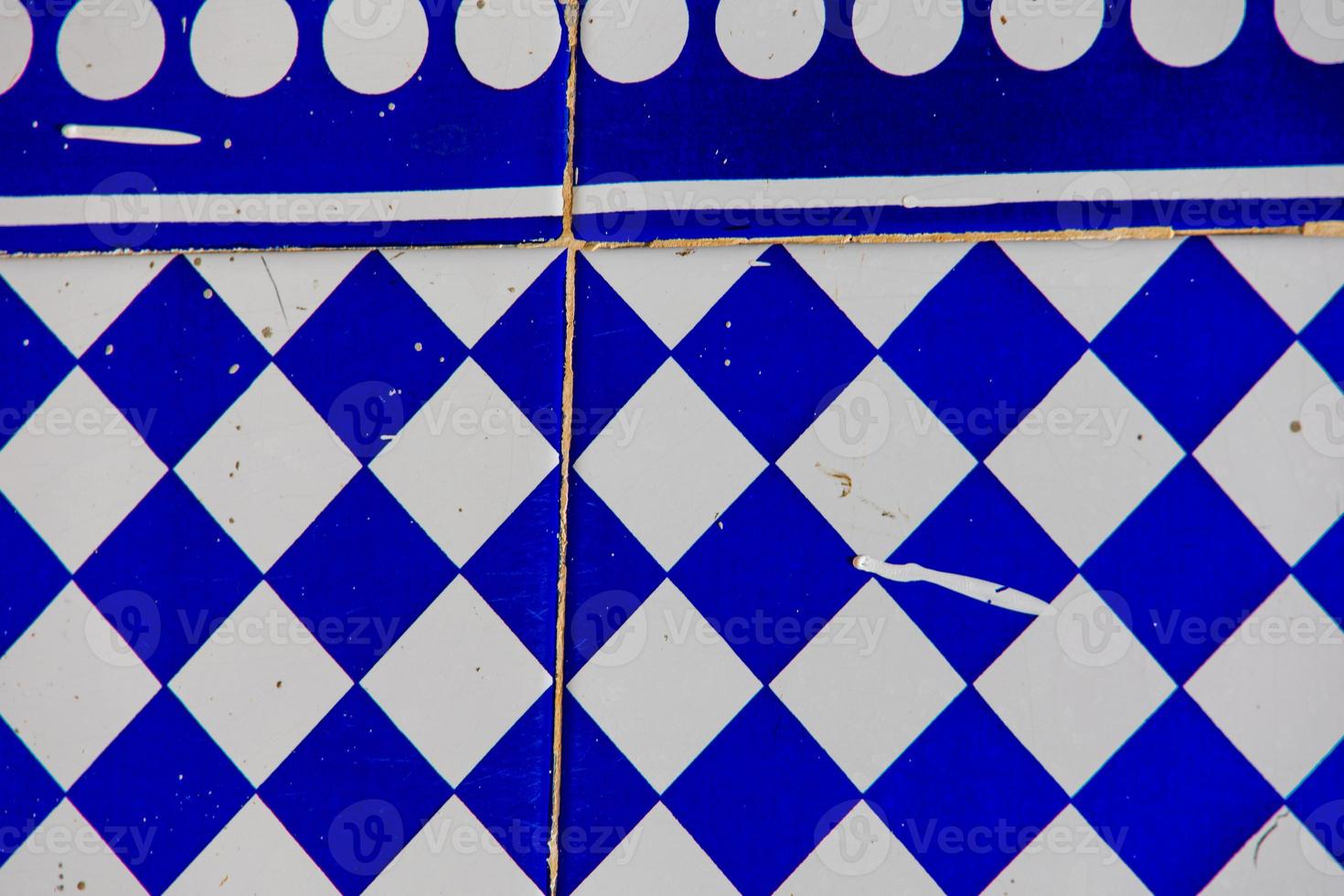 blu e bianca terracotta Smalto piastrelle nel Spagna tradizionale decorazione sfondo foto