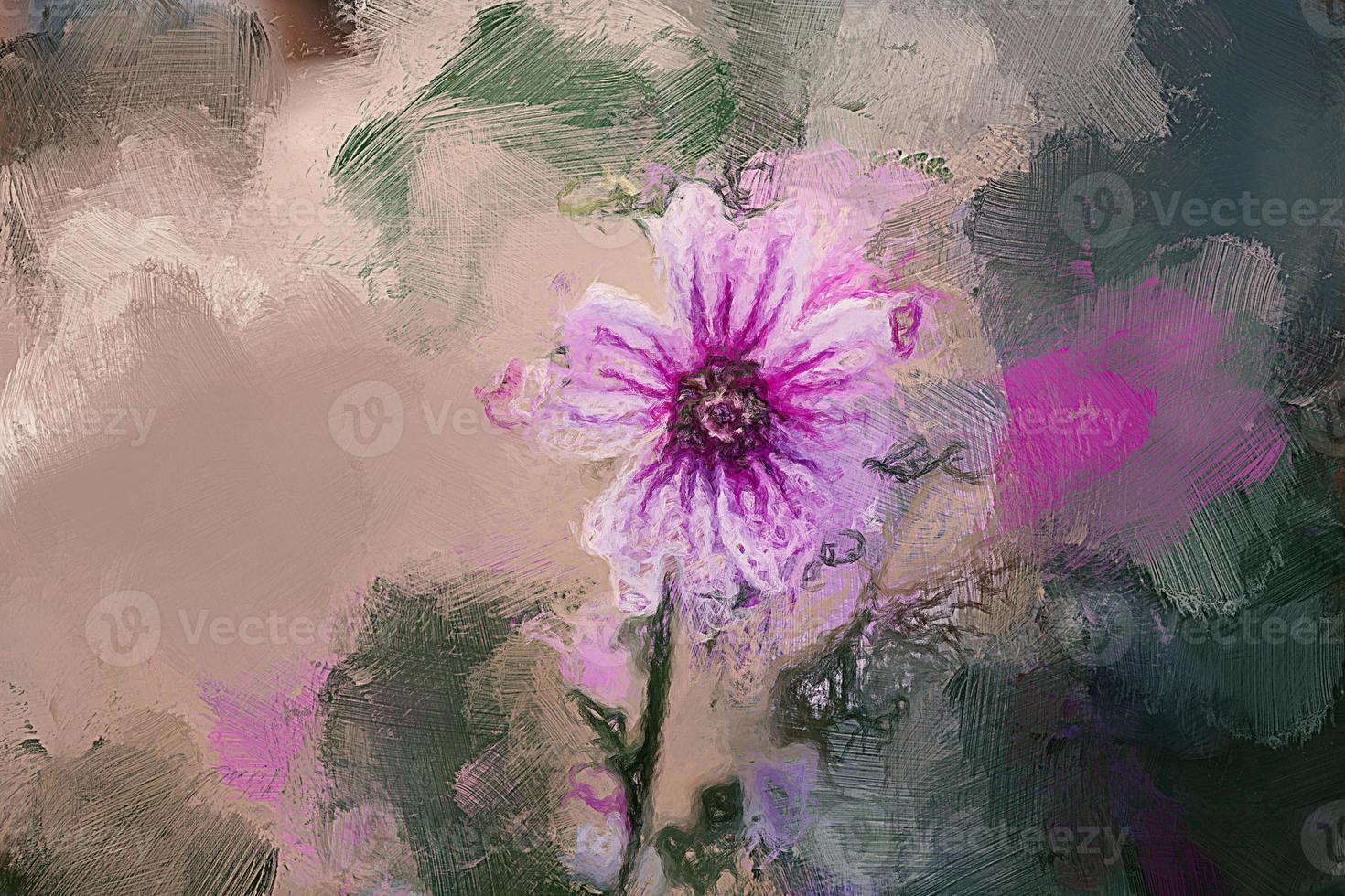 poco selvaggio viola fiore nel il luce del sole con Vintage ▾ bokeh foto