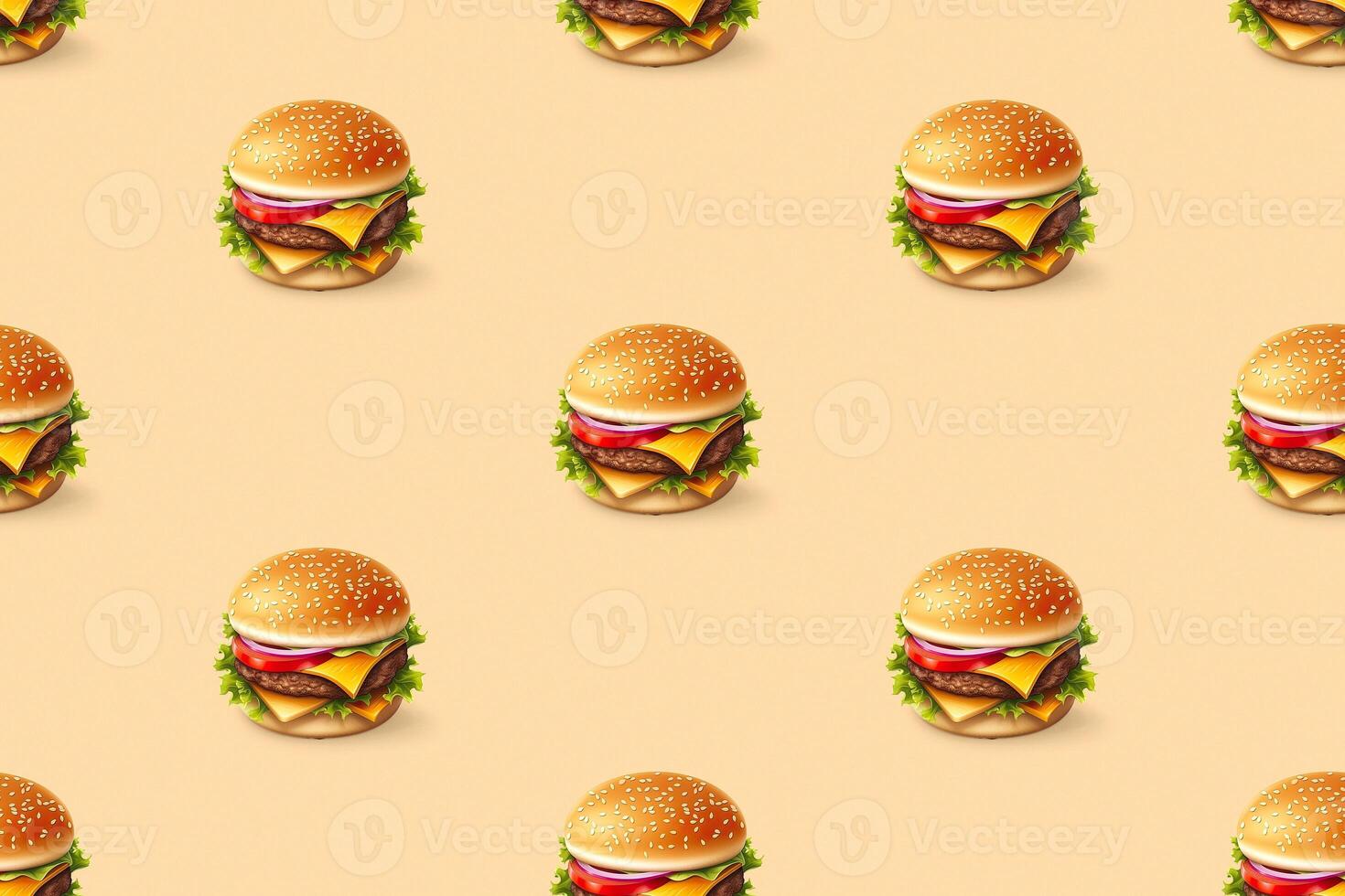3d design hamburger al formaggio senza soluzione di continuità modello al di sopra di beige sfondo. generativo ai. foto