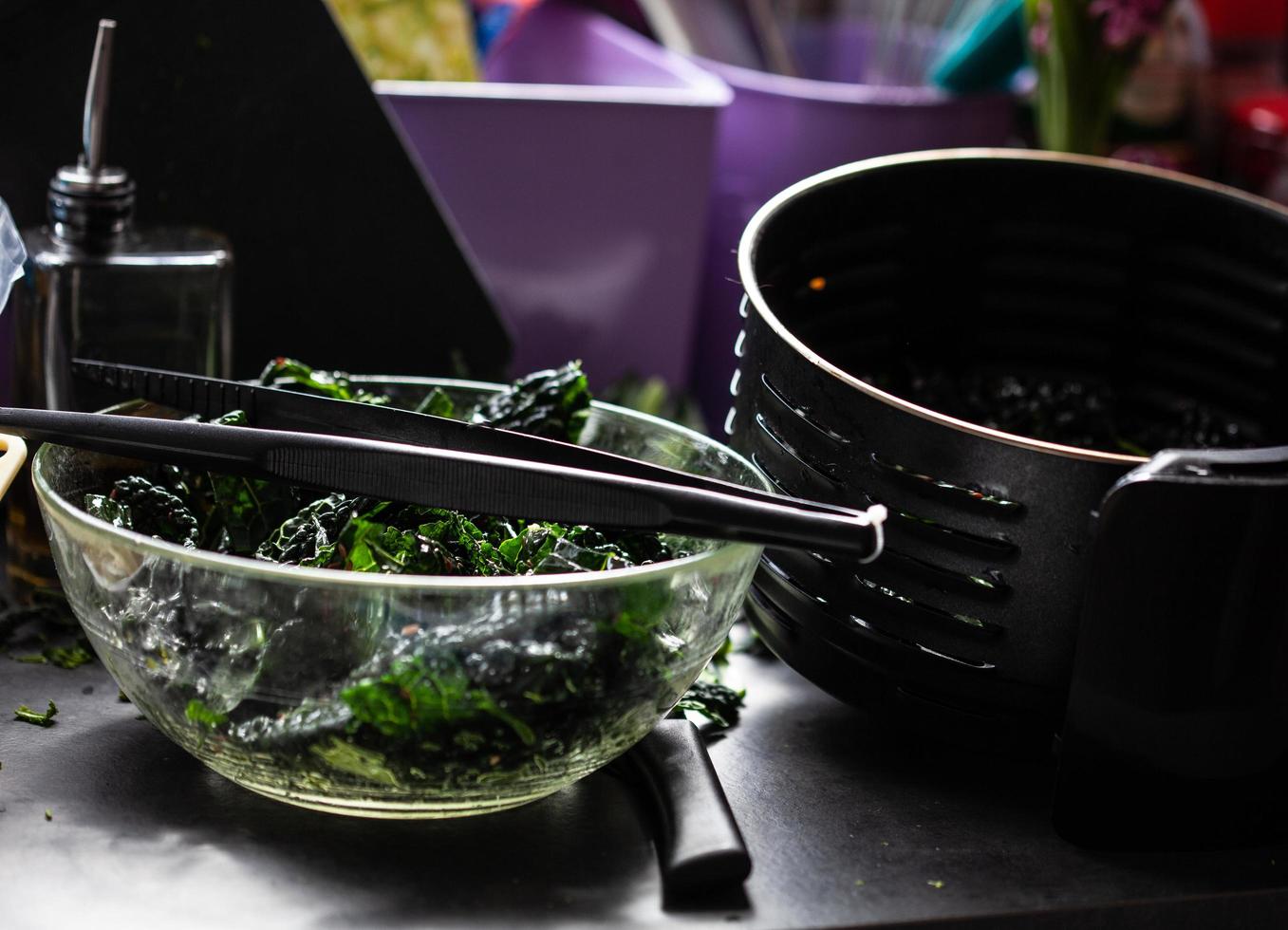 chips di cavolo nero foto