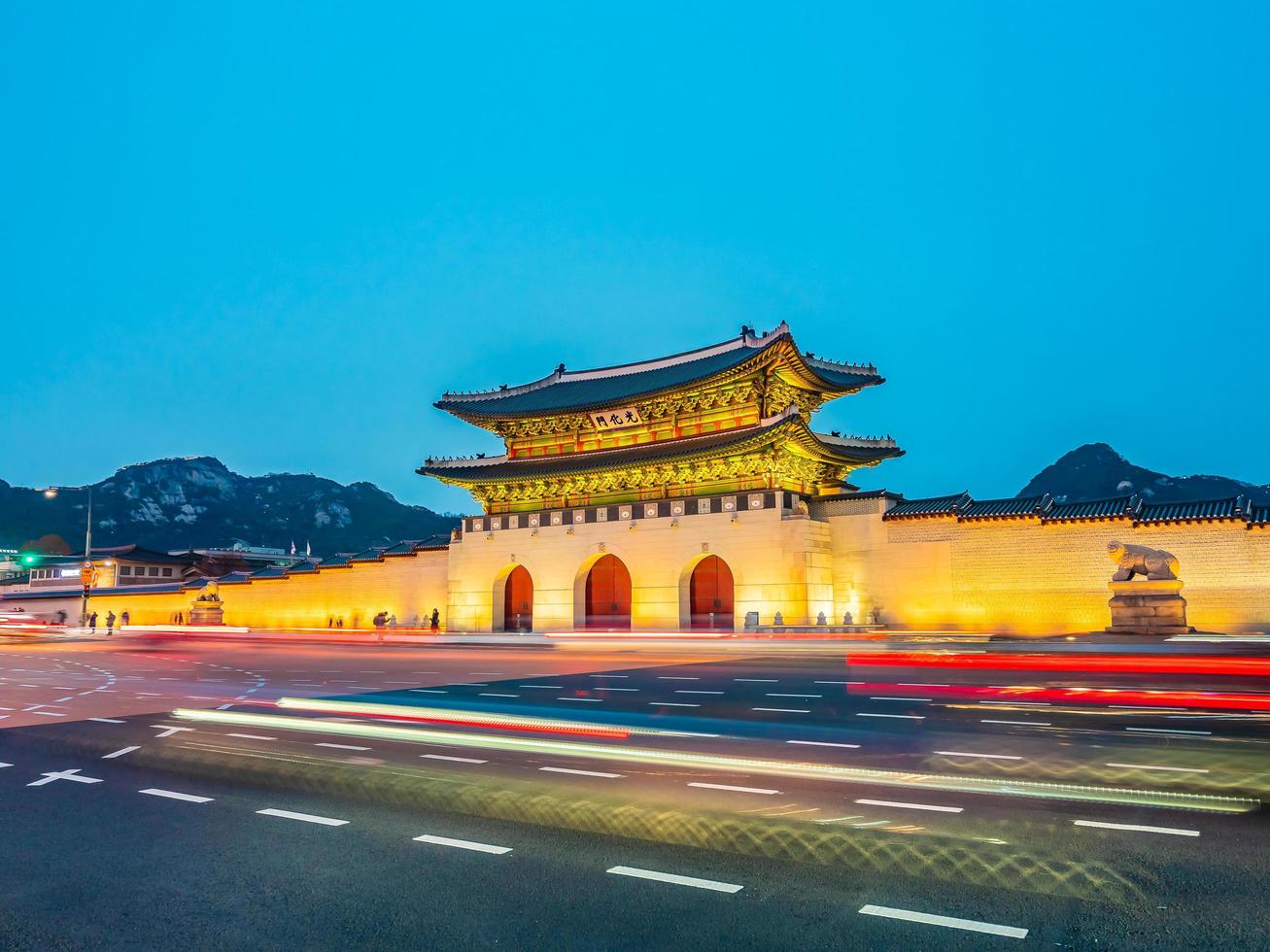 palazzo gyeongbokgung, città di seoul in corea del sud foto