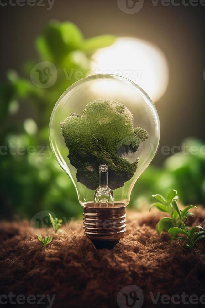 greening per un' sostenibile futuro riducendo co2 emissioni attraverso rinnovabile energia per un' più sano ecologia e un' più fresco pianeta su terra giorno foto