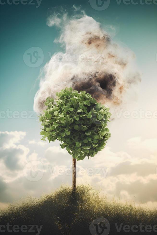 greening per un' sostenibile futuro riducendo co2 emissioni attraverso rinnovabile energia per un' più sano ecologia e un' più fresco pianeta su terra giorno foto