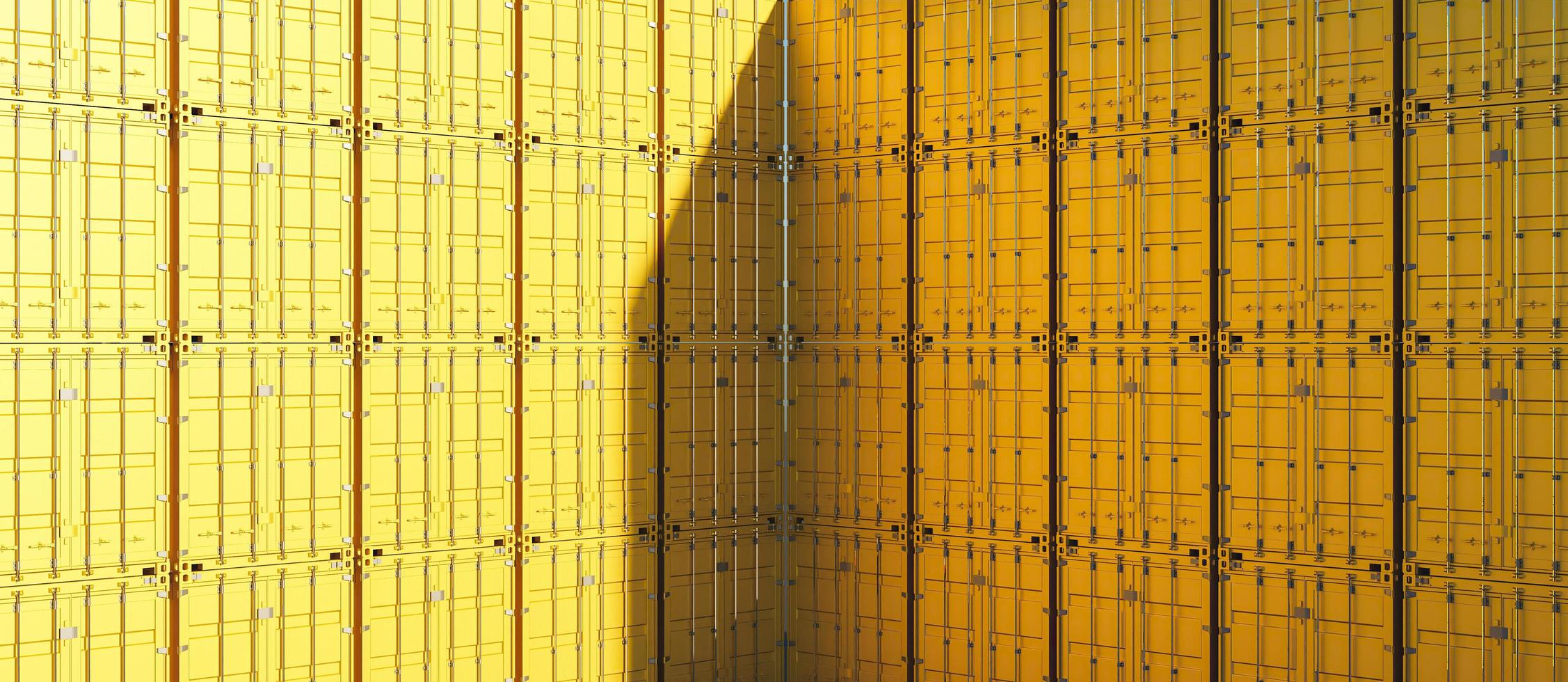 modello di contenitore di camion giallo, rendering 3d foto