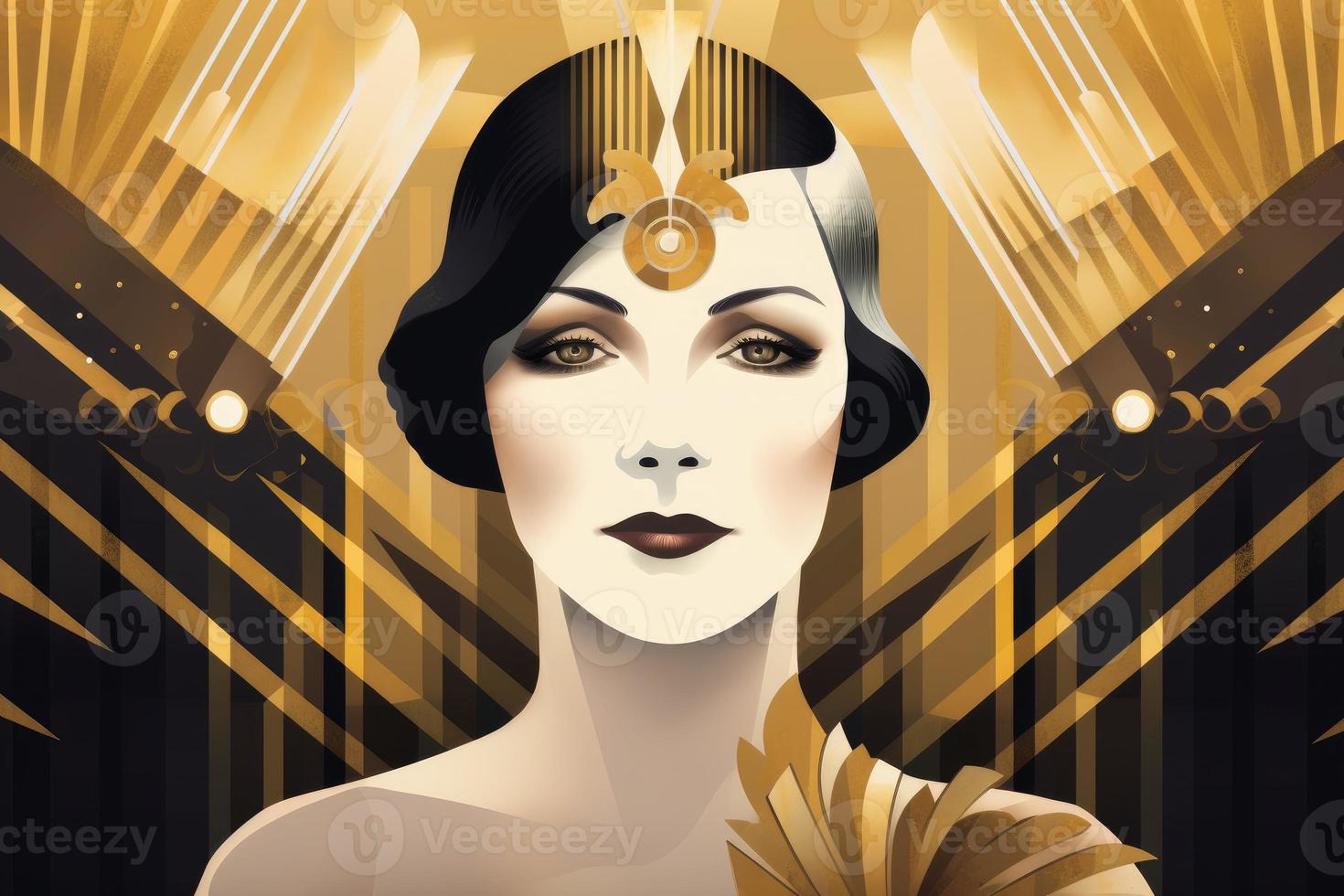 art Deco donna ritratto bellezza. creare ai foto