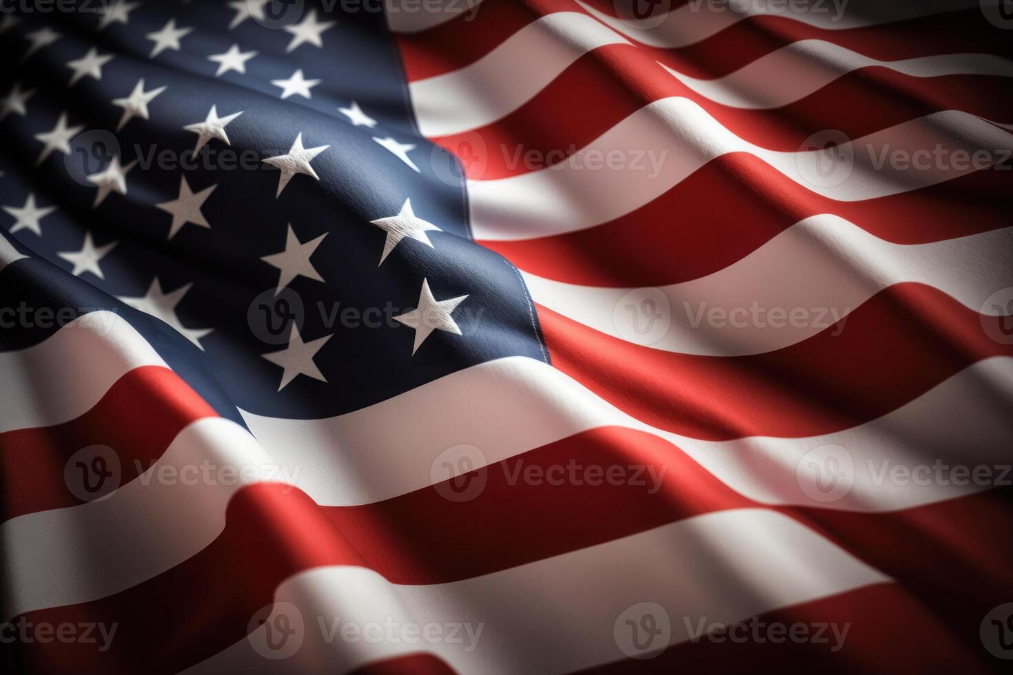 il nazionale bandiera di il unito stati. meravigliosamente agitando stella e a strisce americano bandiera. generativo ai. foto