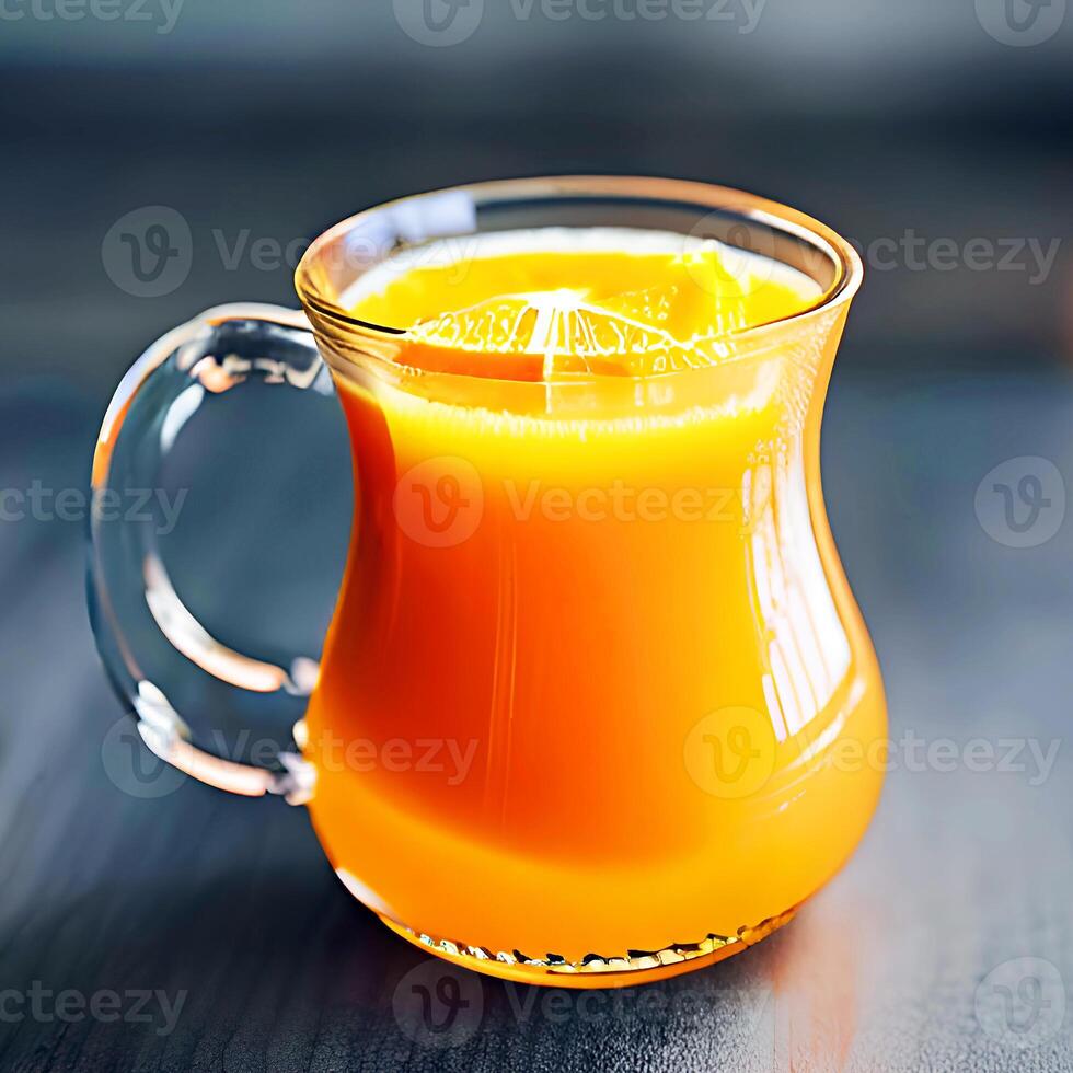 arancia succo nel bicchiere tazza, generativo ai foto