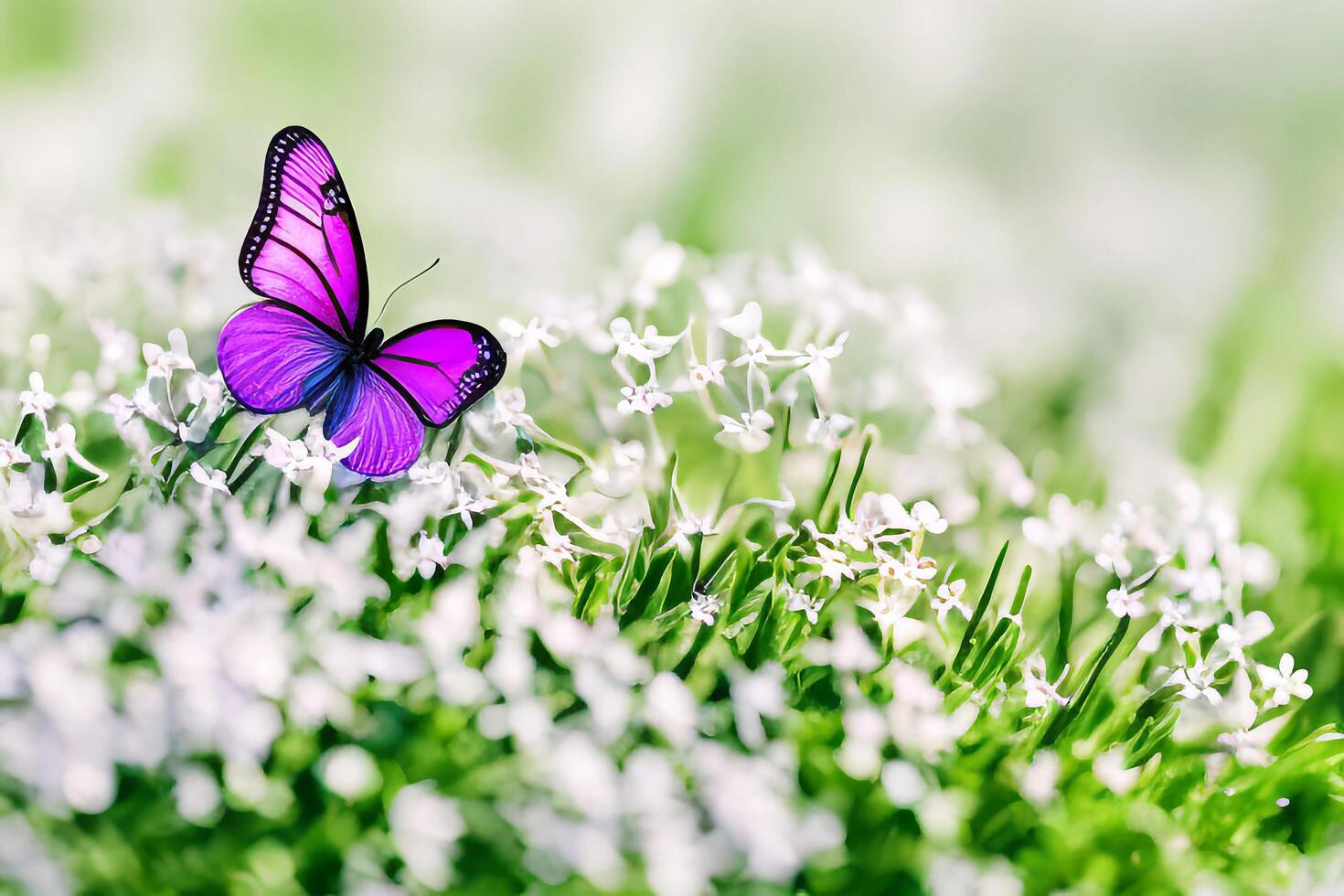 un' bellissimo farfalla nel il giardino con ai generato foto