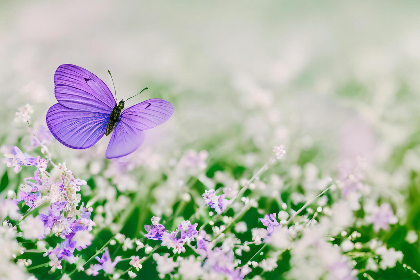 un' bellissimo farfalla nel il giardino con ai generato foto