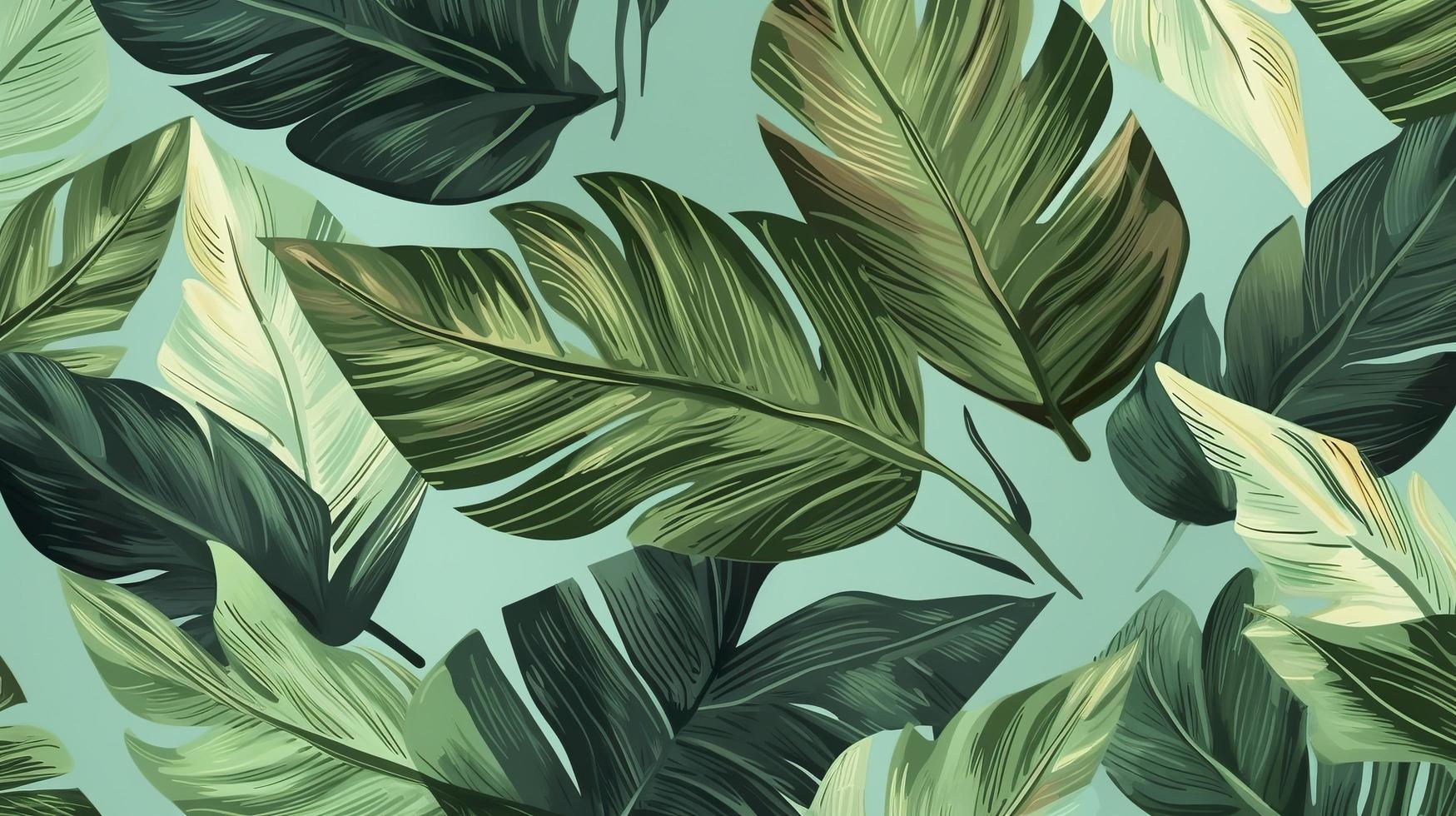 mano dipinto tropicale le foglie sfondo, generat ai foto