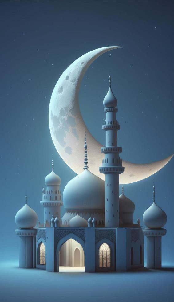 illustrazione di sorprendente architettura design di musulmano moschea Ramadan kareem, islamico architettura sfondo Ramadan kareem, islamico moschea, ramdan, ramzan, eid, cultura, arabo, creare ai foto