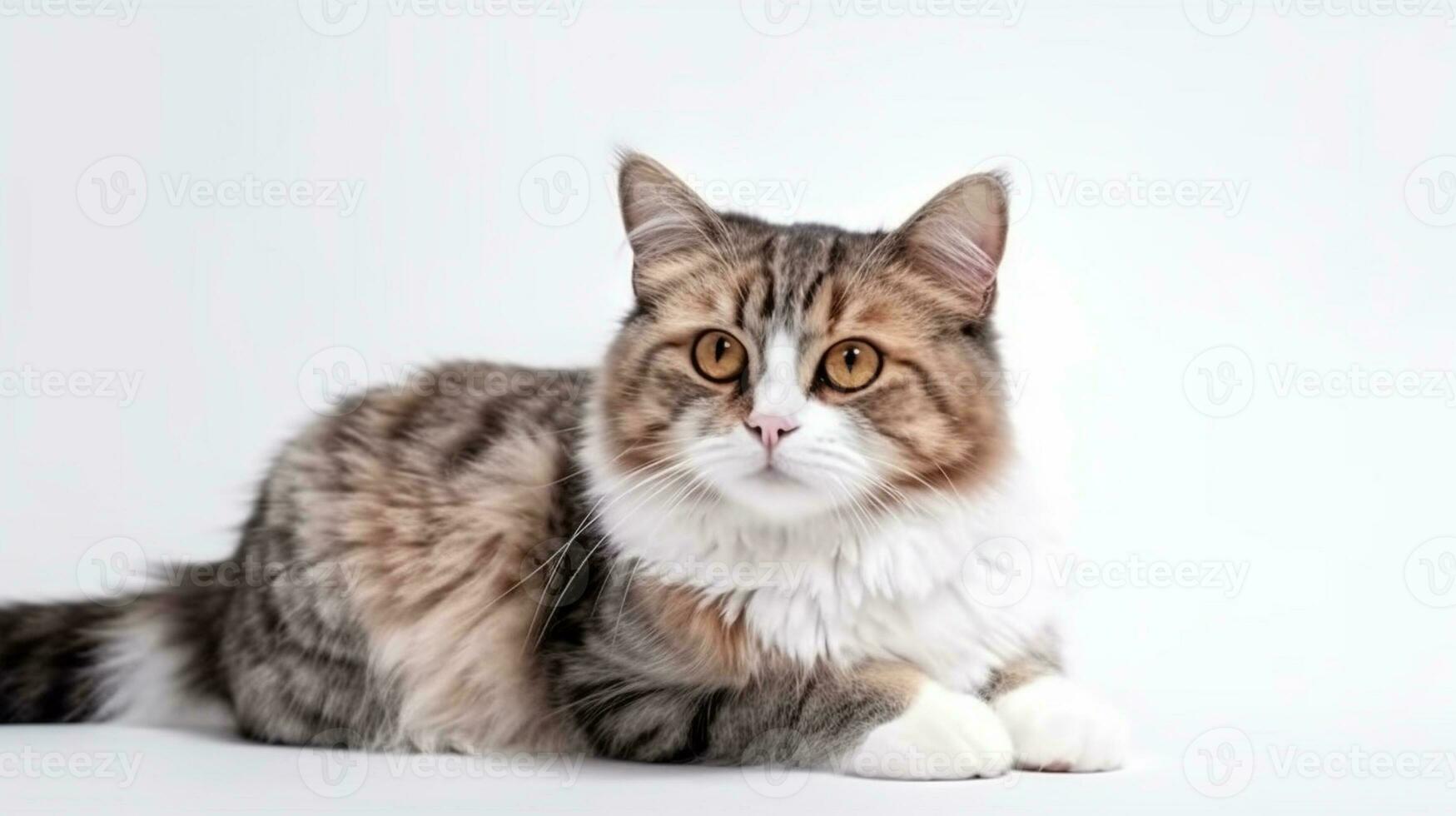 carino gatto isolato su solido sfondo foto