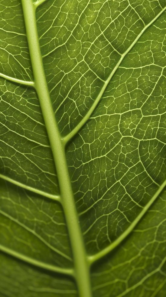 avvicinamento verde foglia nervi, generat ai foto