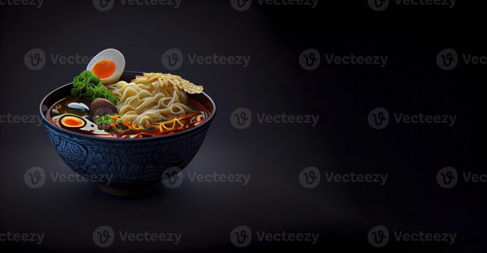 ramen coreano-giapponese cibo nel il ciotola realisti Prodotto vetrina per cibo fotografia ai generato foto