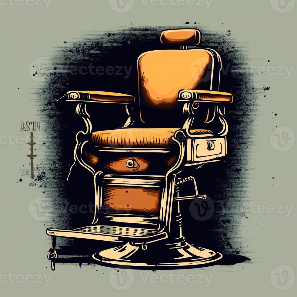 ai generato. generativo ai. retrò Vintage ▾ barbiere sedia. può essere Usato per negozio decorazione. grafico arte illustrazione. foto