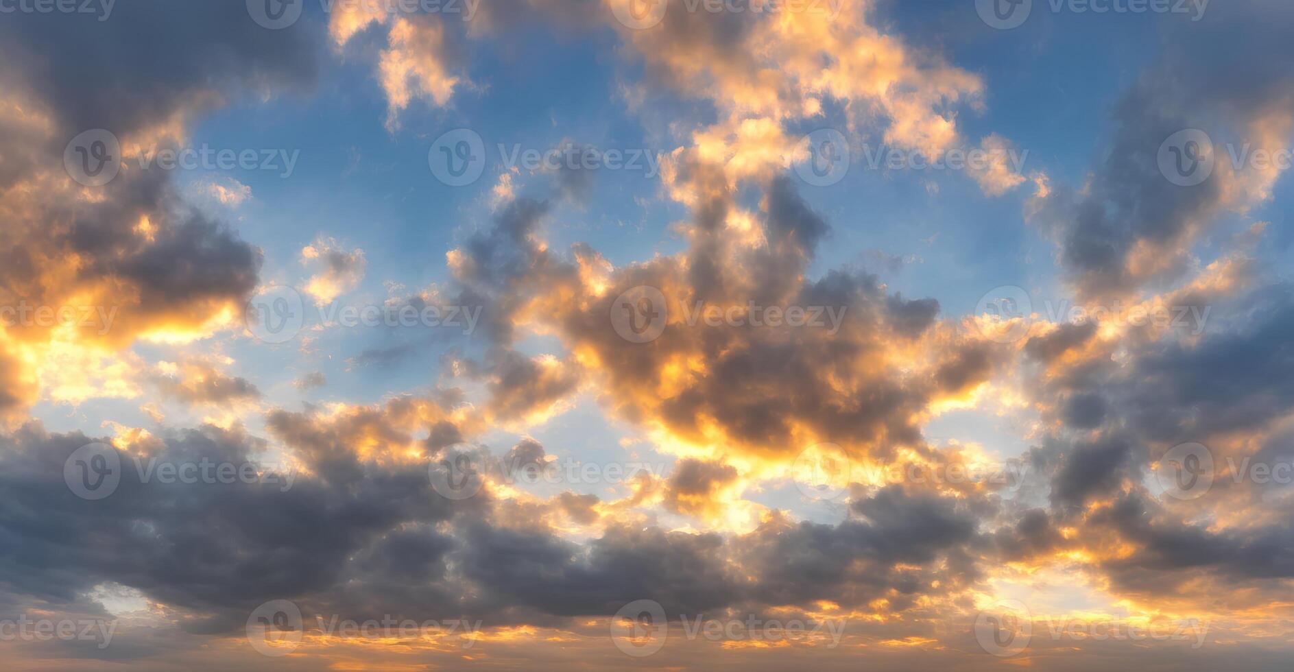 radiante illuminata dal sole nuvole portare calore per il cielo, cielo sostituzione - generativo ai tecnologia foto