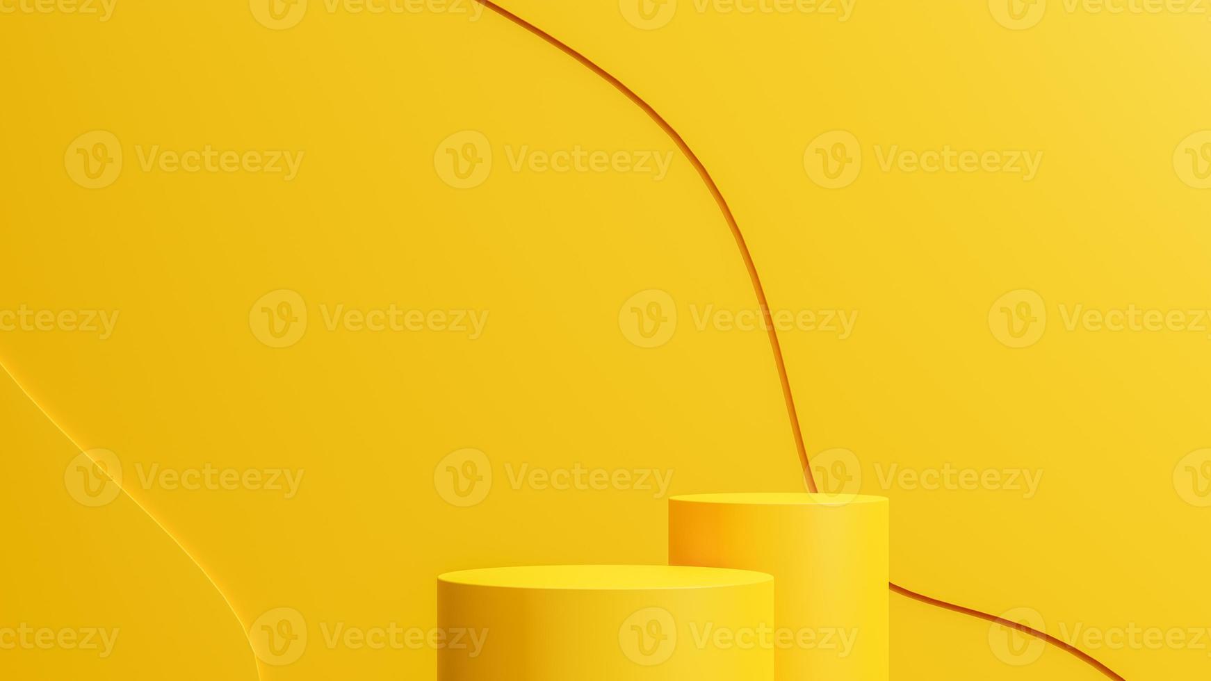 3d astratto scena sfondo morbido giallo podio Prodotto presentazione modello foto