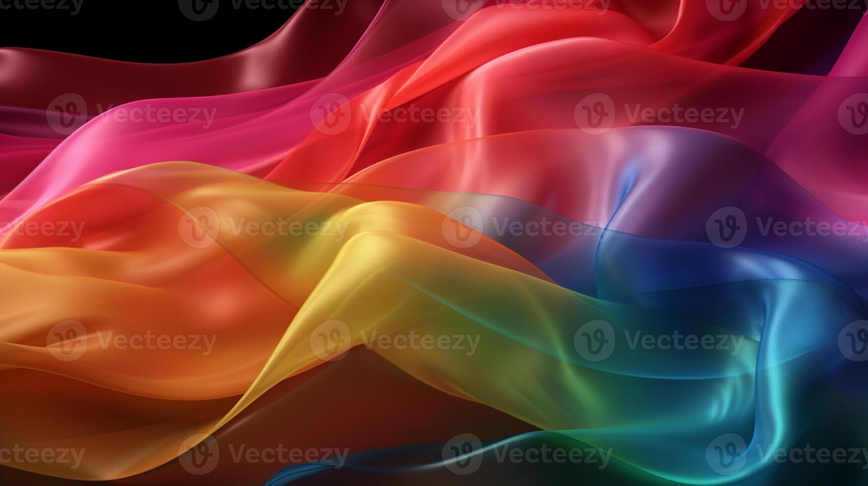 arcobaleno colori morbido lusso tessuto stoffa, ai generato opera d'arte foto
