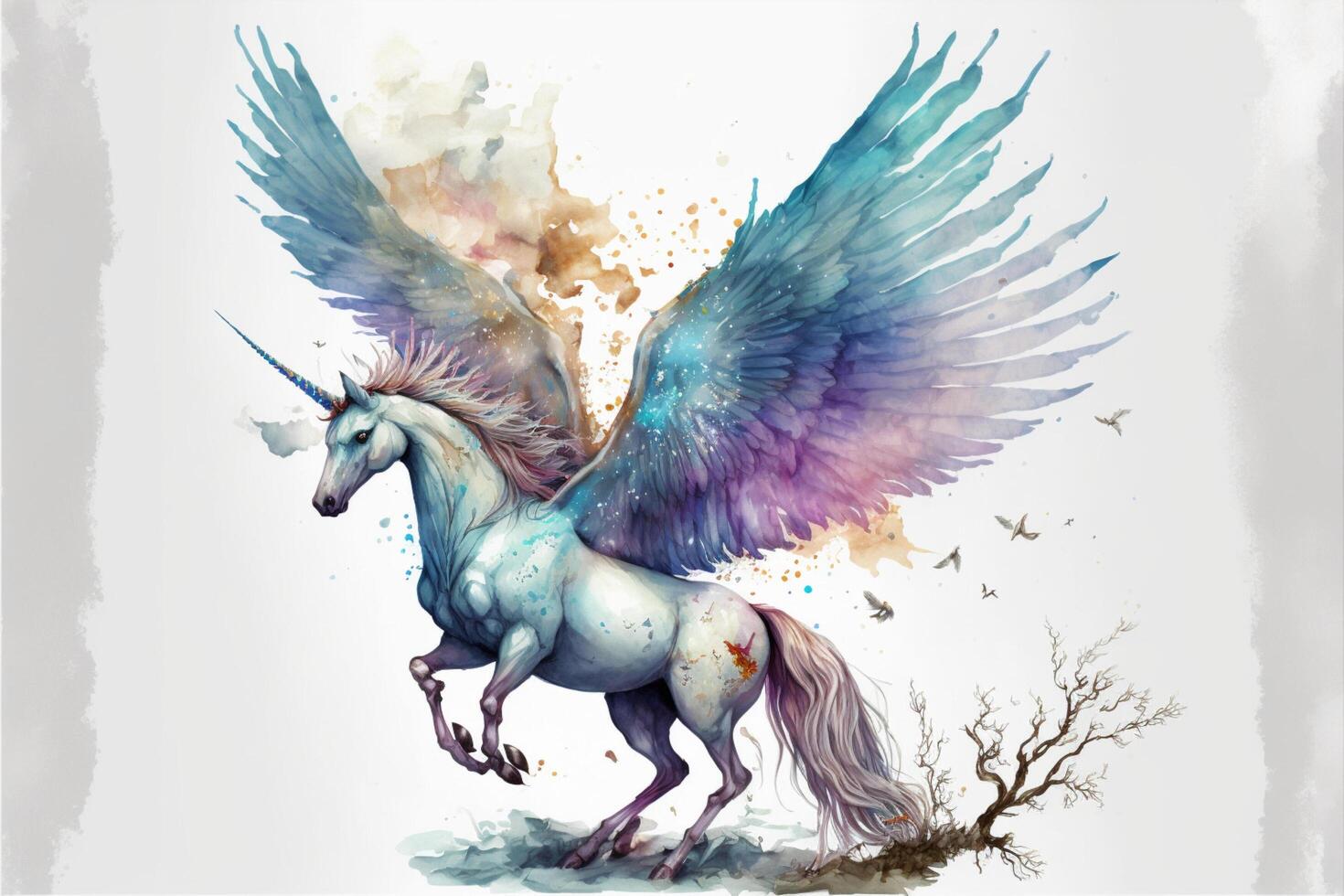 Magia unicorno pegaso. generativo ai . foto