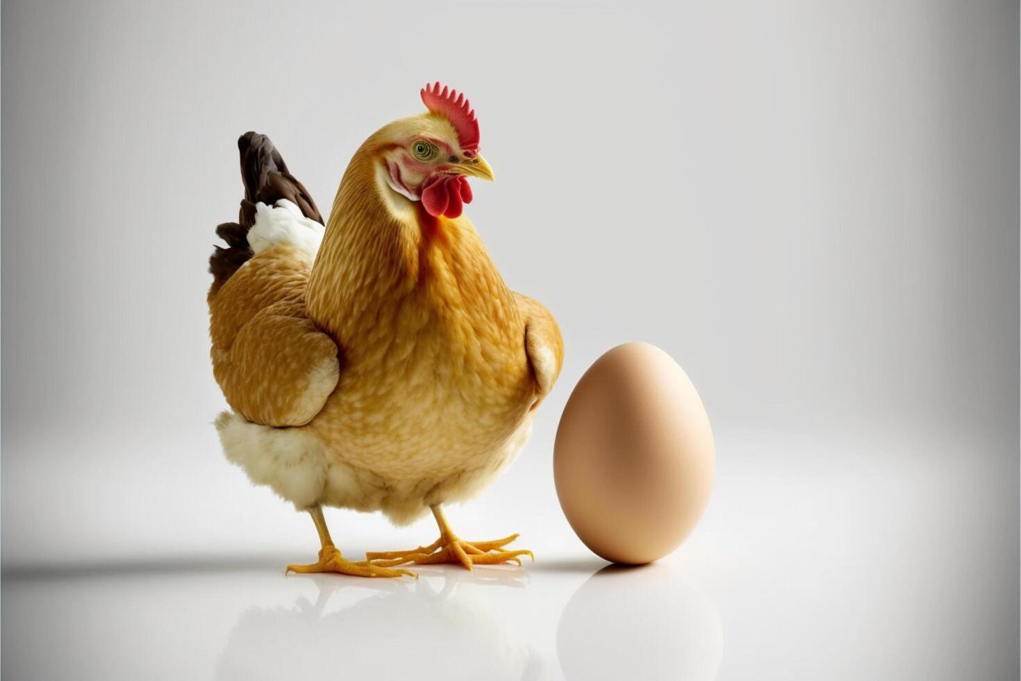 pollo e uovo su vuoto sfondo. generativo ai foto
