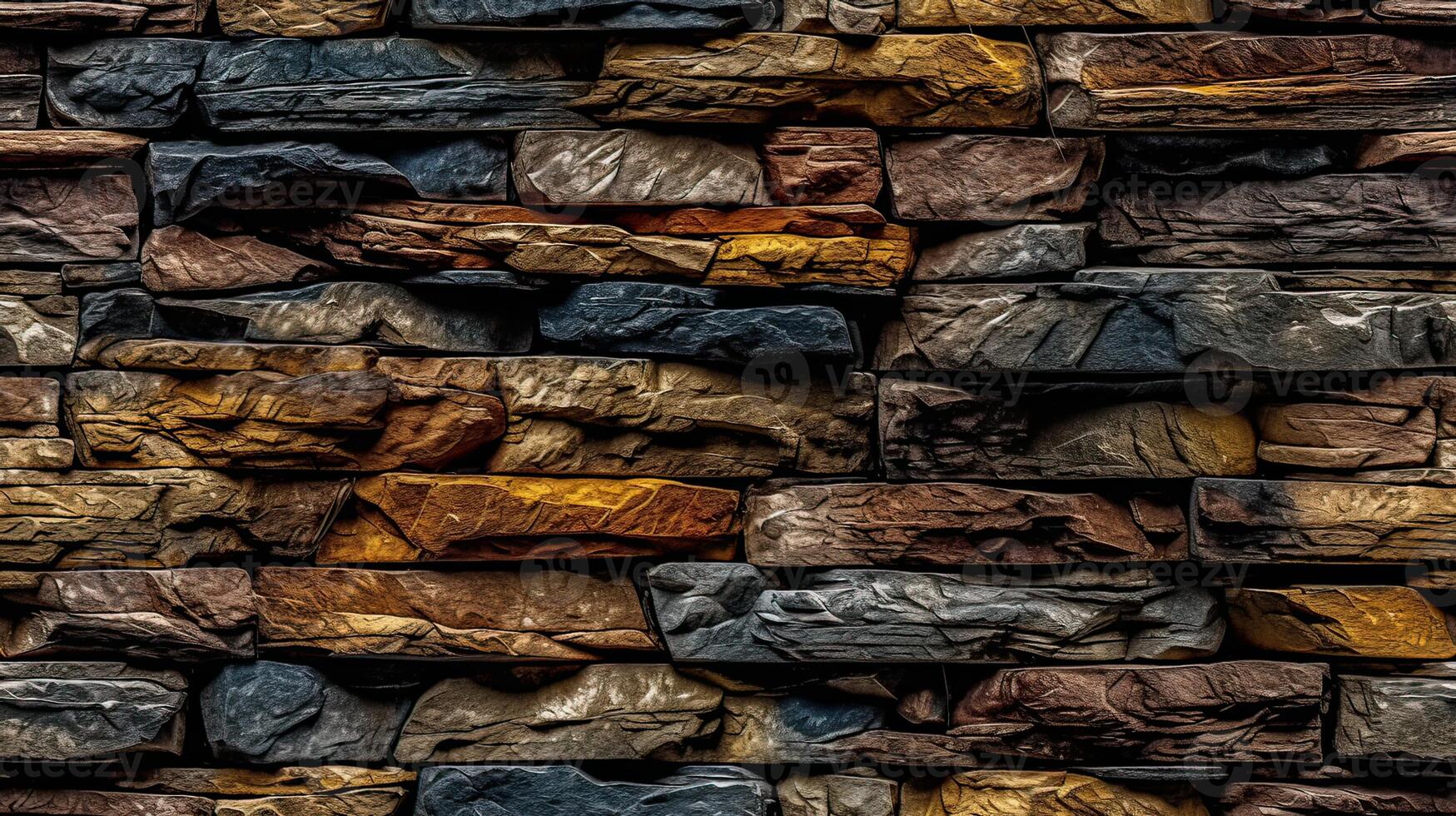gres rivestimento parete con pietra effetto. impiallacciatura, sfondo e struttura. generativo ai. foto
