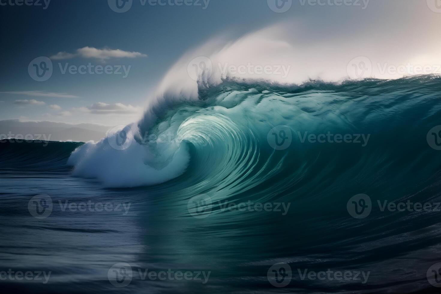 ai generato bellissimo oceano onde avvicinamento Visualizza. diverso stili, carta tagliare, la pittura, disegno foto