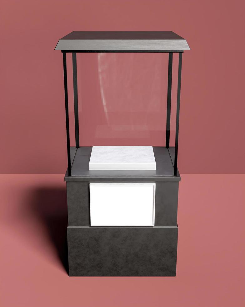 vetrina quadrata con vetro per esposizione prodotti foto