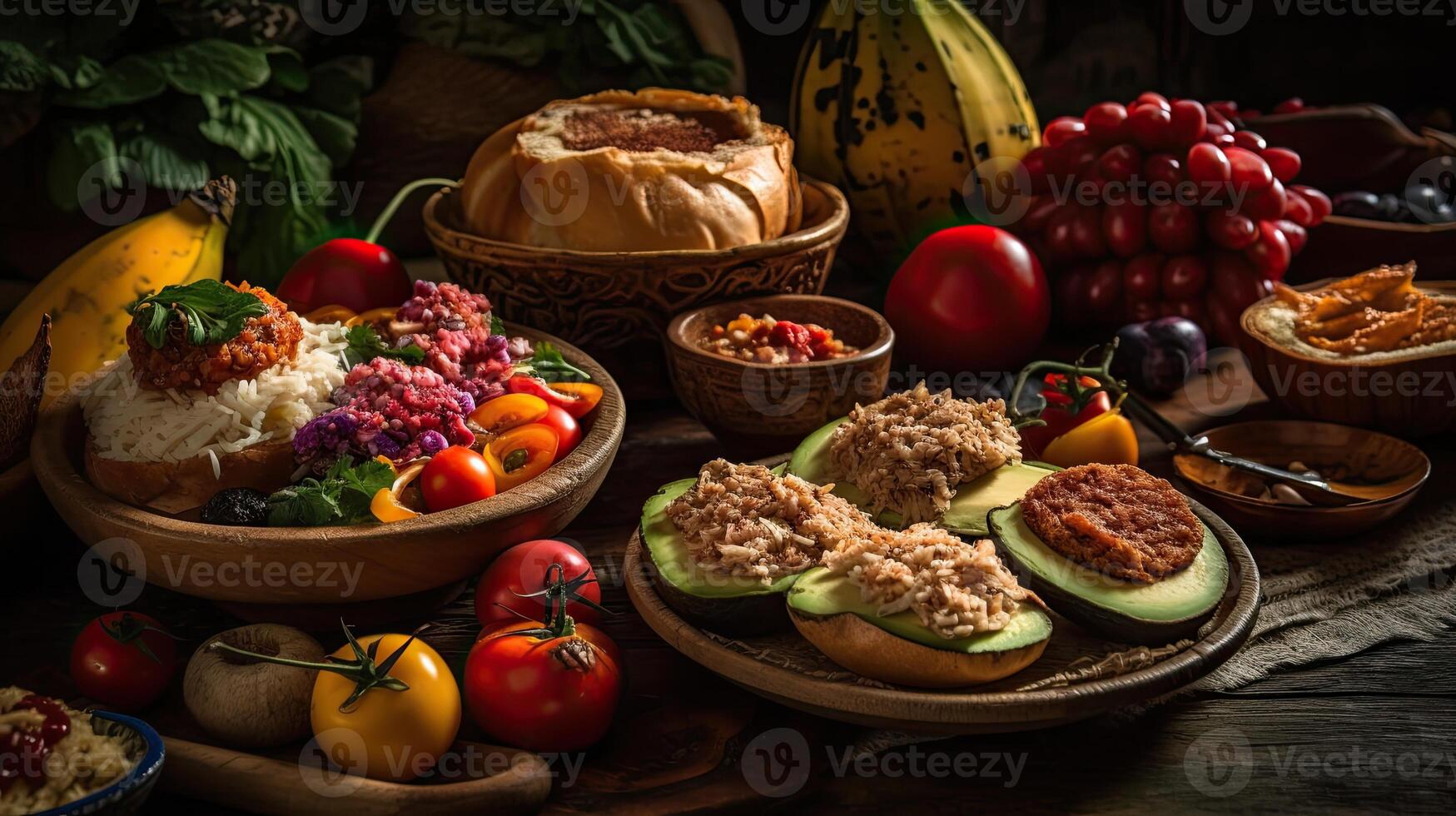 latino cibo, colombiano nazionale cibo. generativo ai foto