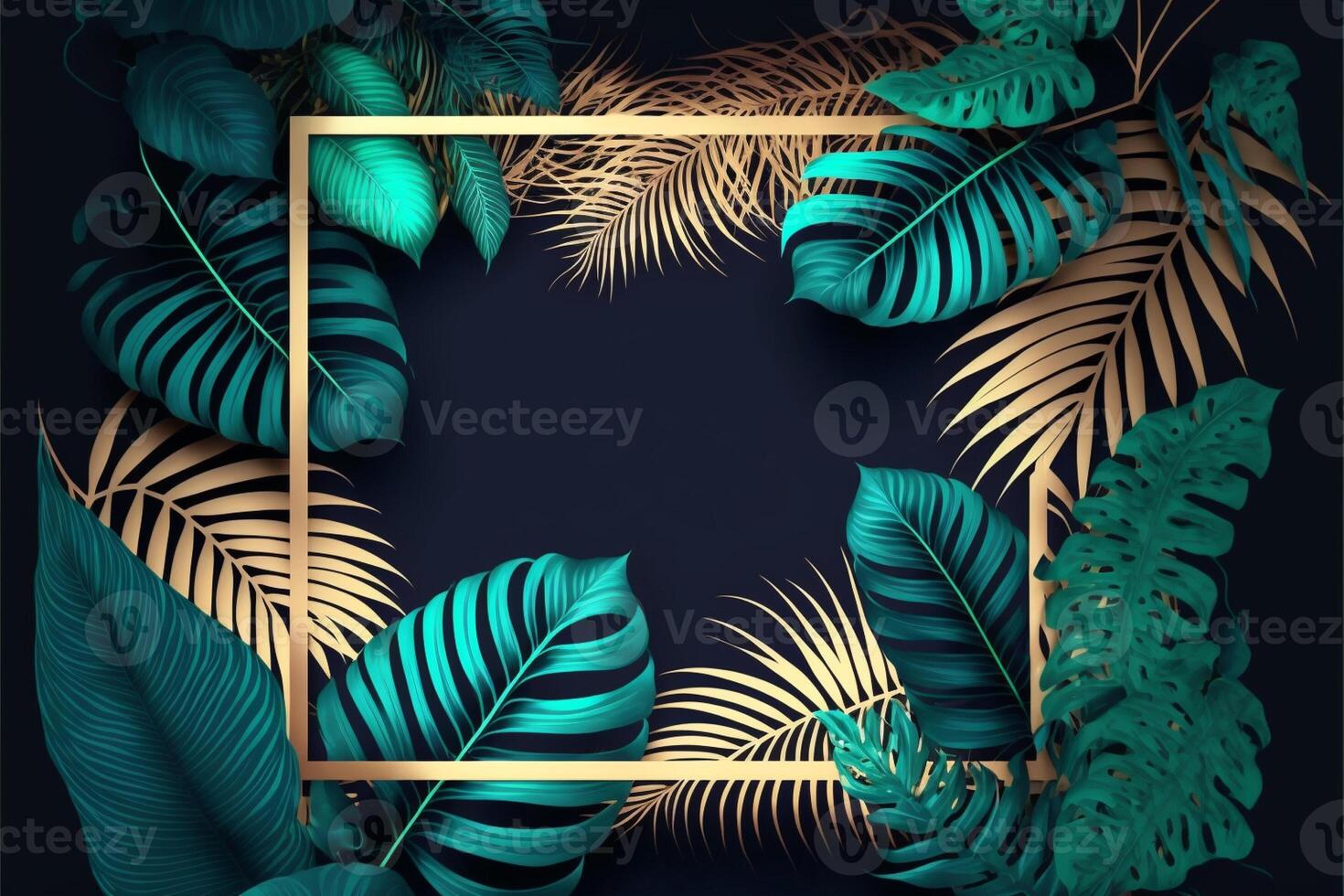 tropicale foglia sfondo. le foglie e rami di palma. generativo ai foto