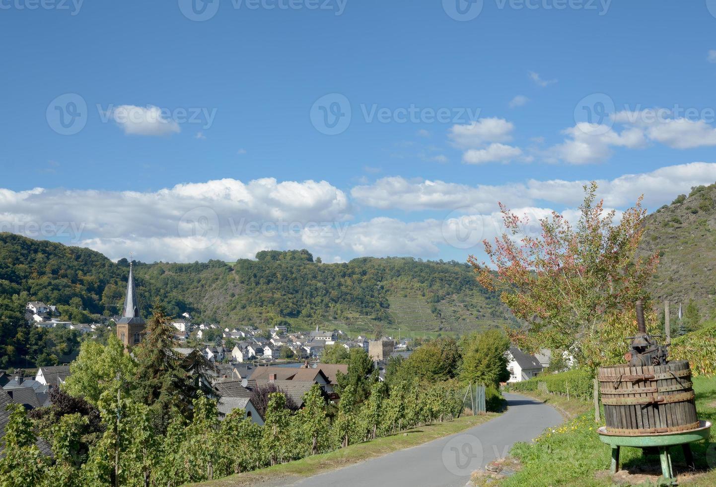 vino villaggio di alken a mosel fiume, mosella valle, germania foto